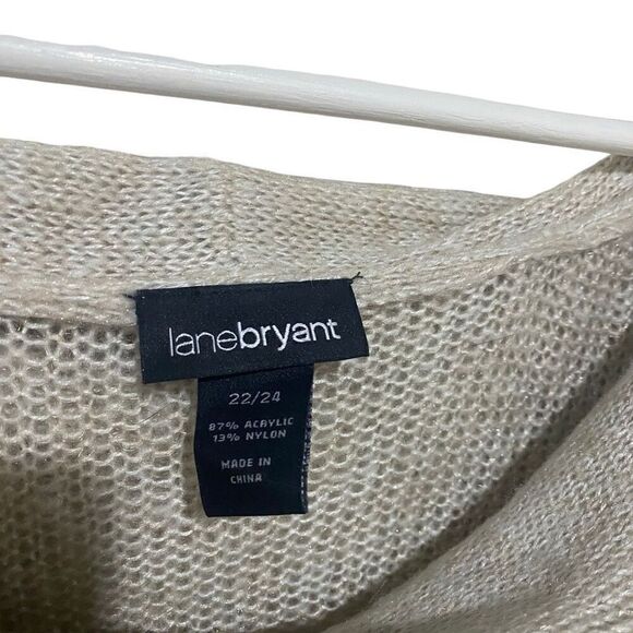 Lane Bryant plus size 22/24 long sleeve cowl neck light weight sweater cream oat - Picture 2 of 5